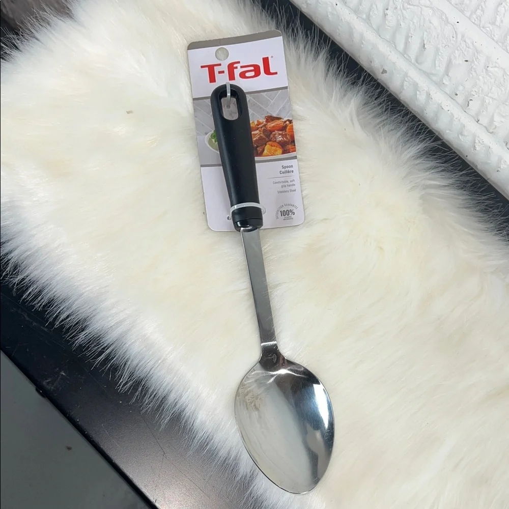 T-Fal New Black Stainless Steel Serving Spoon
